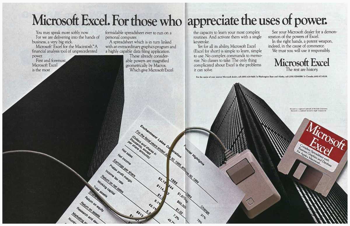 Microsoft Excel ad 1985