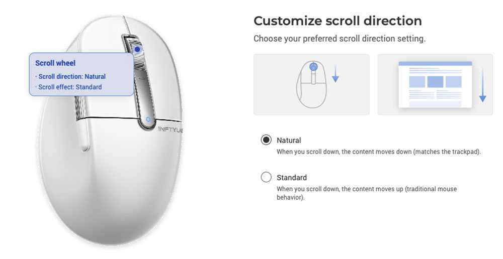 Infnty BenQ M-Mouse Glide customization Scroll Direction
