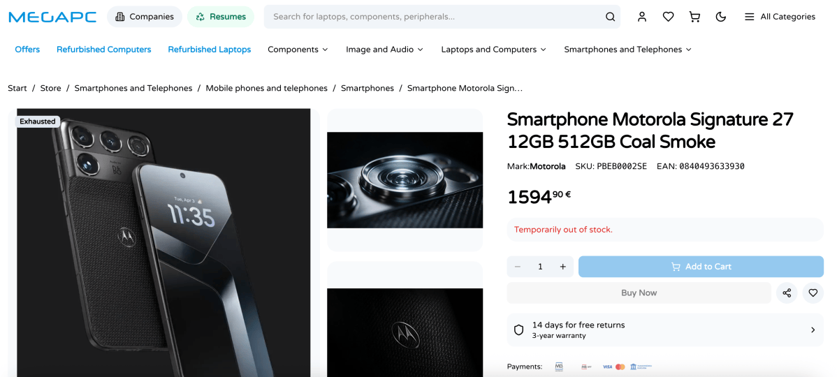 Motorola Signature 27 price