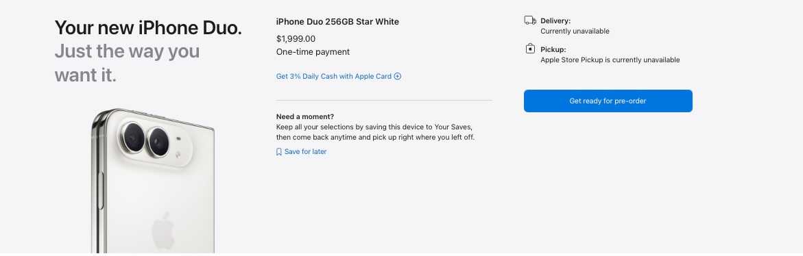 iPhone Duo Pre-order get ready