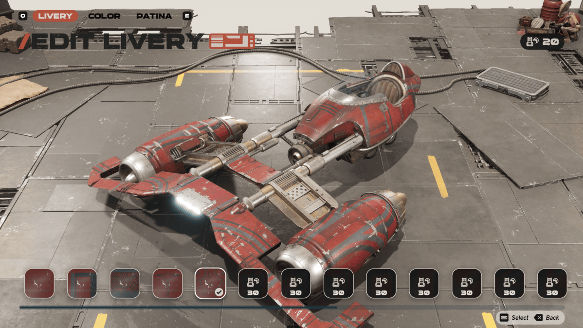 Star Wars Galactic Racer screenshot: Skim speeder. 