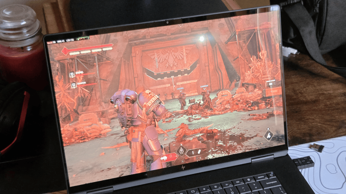Space Marine 2 running on RTX Spark laptop