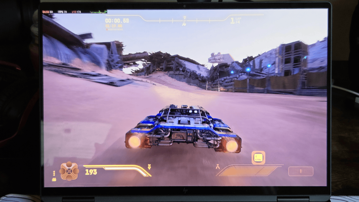 Star Wars Galactic Racer running on RTX Spark laptop