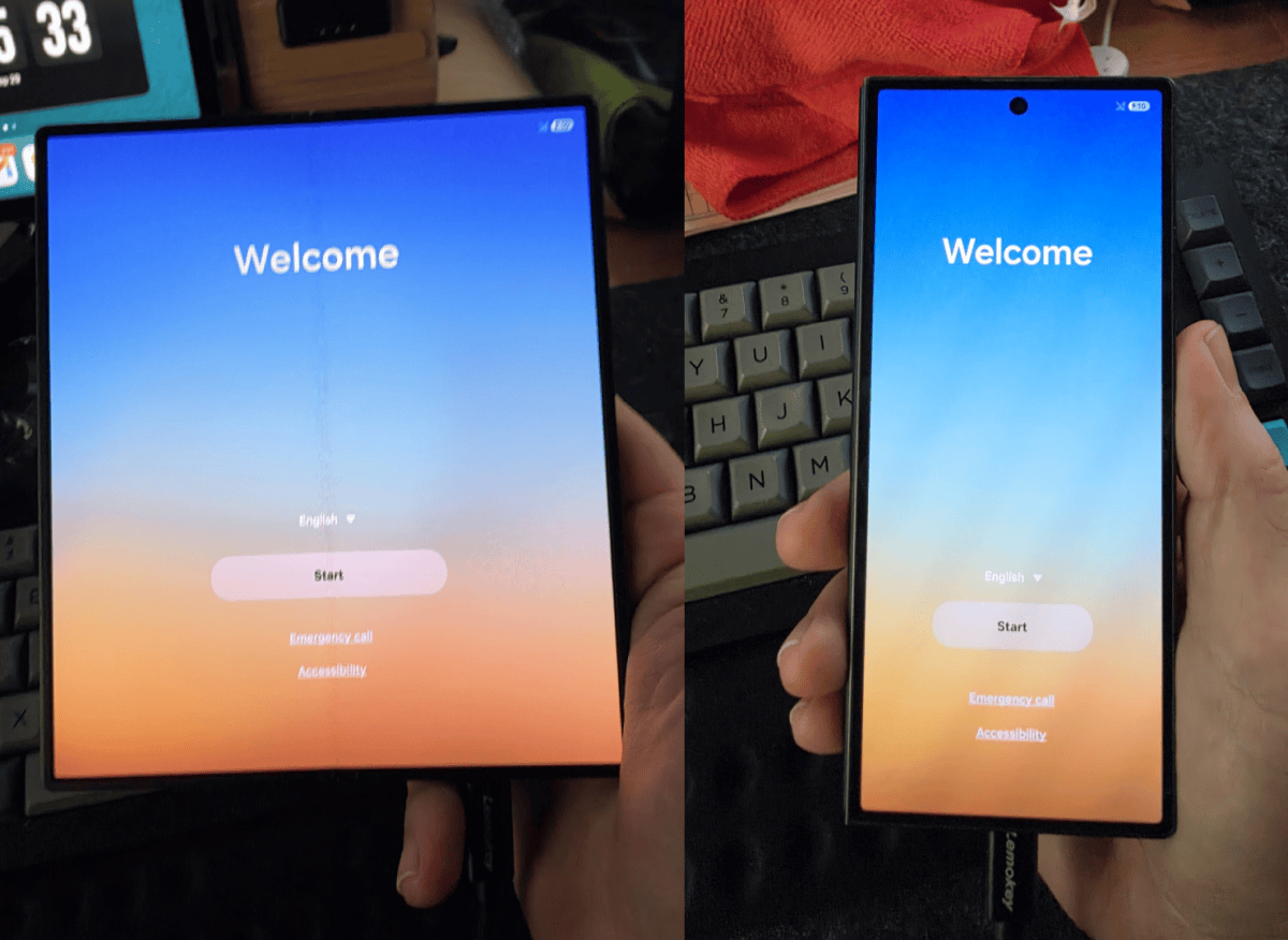 Samsung galaxy Z fold 6, inner screen and outer screen.