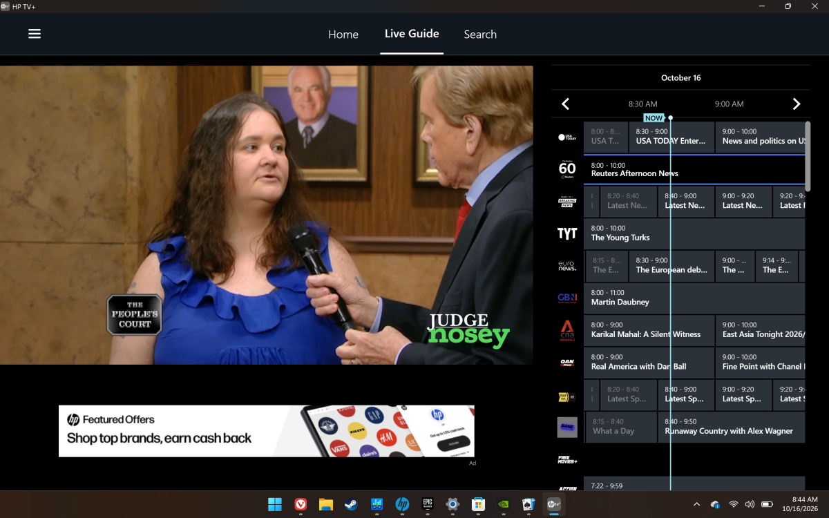 HP TV + app screenshot, god I hate this so much