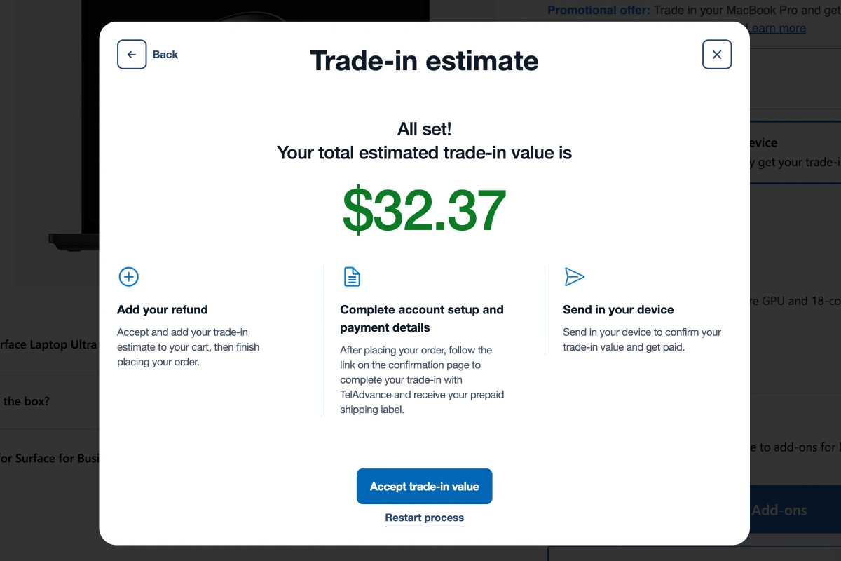 Microsoft trade in estimate MacBook