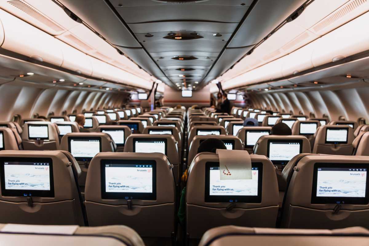 crowded airplane